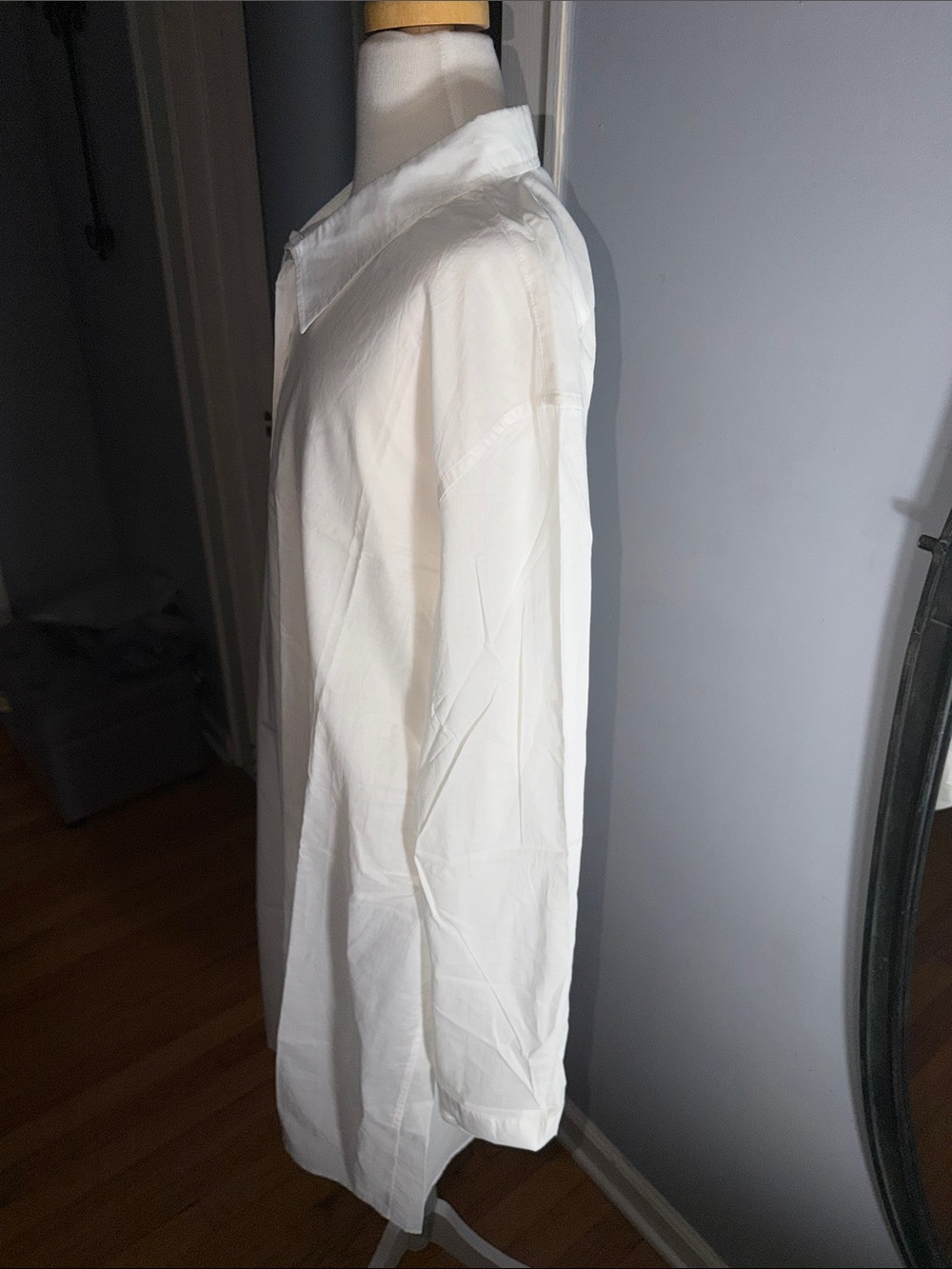 Norma Kamali White Long-Sleeve Shirt Dress - Picture 4 of 6